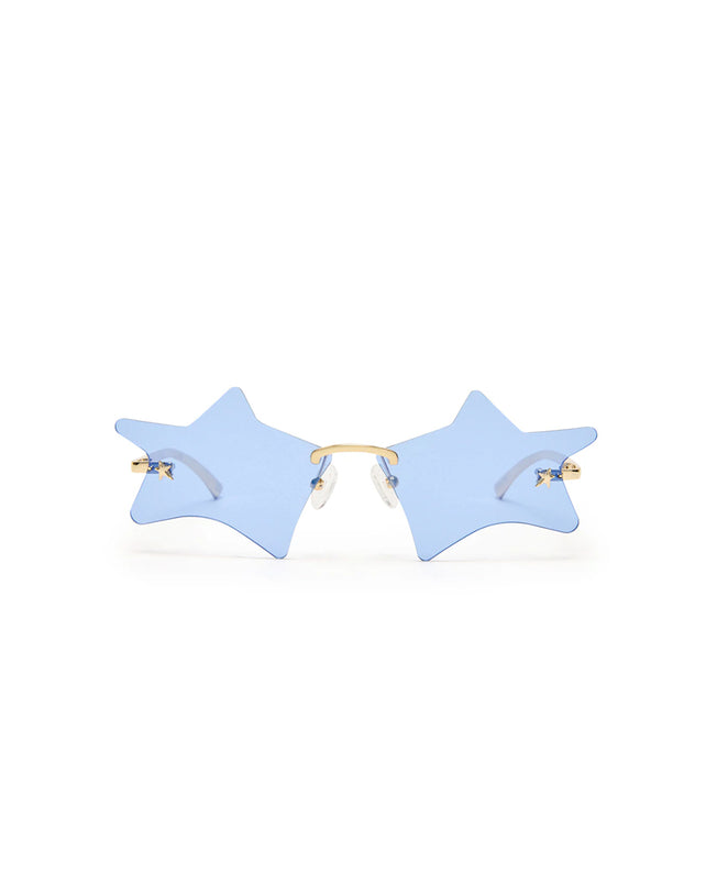 Le Specs 'TWINKLE' Gold Cobalt Mirror Sunglasses