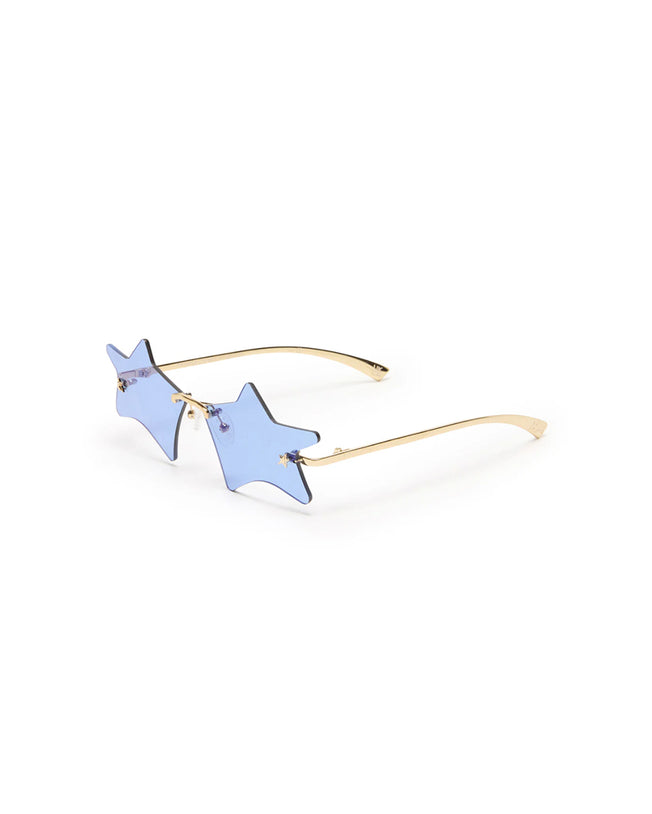 Le Specs 'TWINKLE' Gold Cobalt Mirror Sunglasses