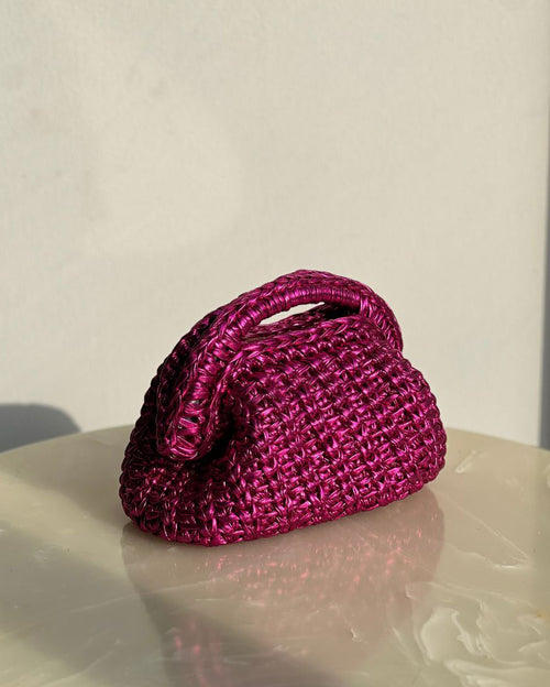 Grand Galactica Metallic Rope Fuchsia Basket Bag