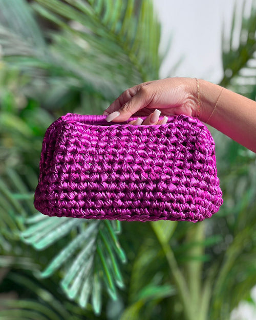 Grand Galactica Metallic Rope Magenta Bag
