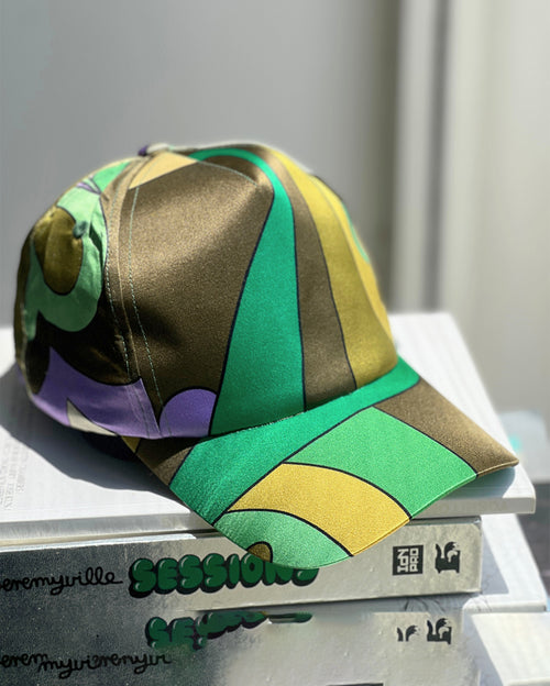 Green Purple Geometric Cap