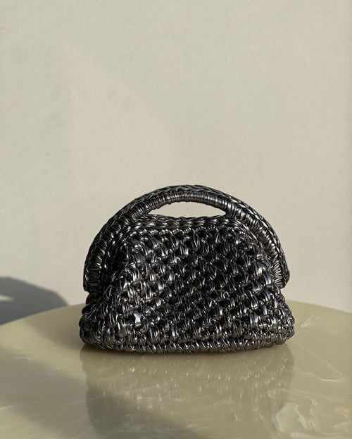 Grand Galactica Metallic Rope Damien Grey Basket Bag