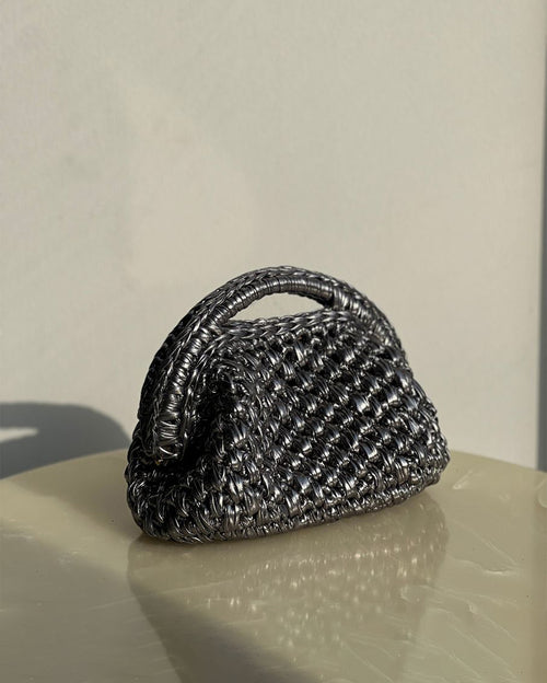 Grand Galactica Metallic Rope Damien Grey Basket Bag