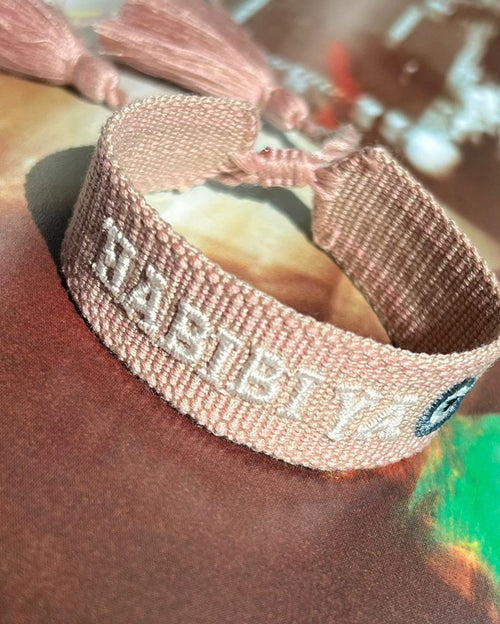 Habibi ya ainy adjustable rope bracelet pink