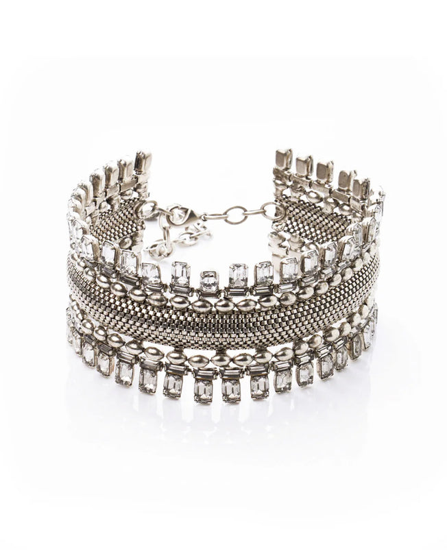 HADLEY II - 18K Gold Plated Choker Antiqued Finish with Perfect Solo or Layered
