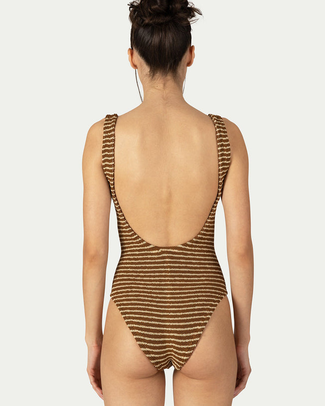 Hailey Moca with Sugar Stipe Swimsuit