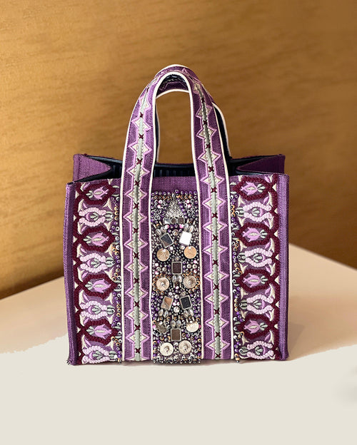 Limited-Edition Tribes Of Arabia Mini Tote Bag With With Silver Accessories And Mirror Details