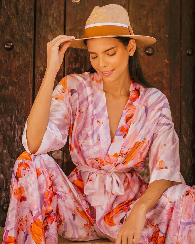 Handcrafted Toquilla Panama Superfine Classic Straw Hat - Camel Ribbon