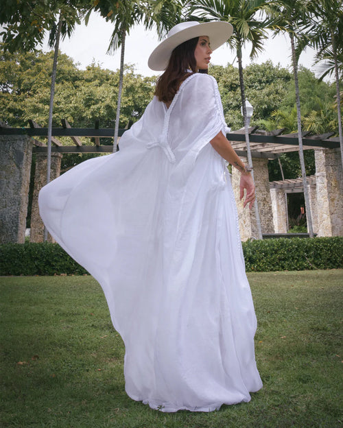 Handmade Luxurious Tunic Goddress Dress White