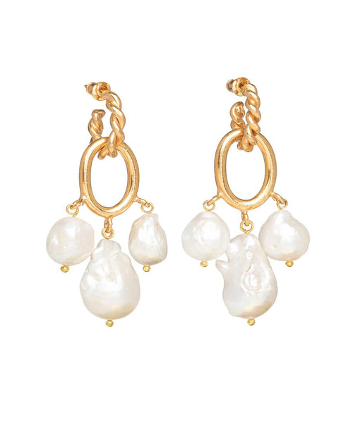 Ivy earrings gold and pearl