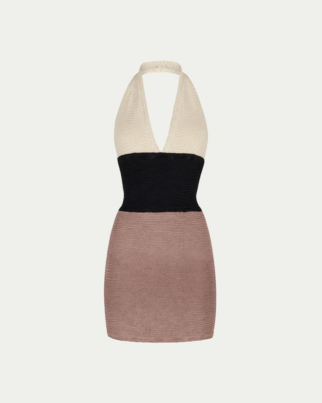 Janet Beige Mini Dress