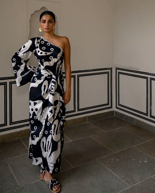 Jantar Mantar On Shoulder Dress
