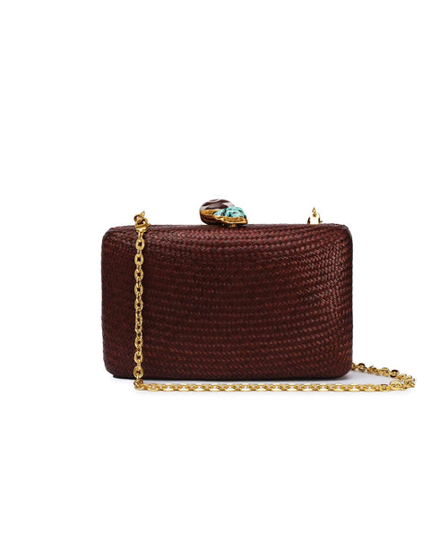 Kapre Chocolate Clutch with Turquoise & Murano Stone