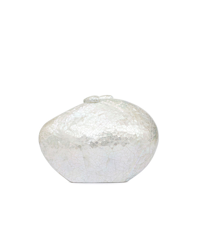 Kai Mother of Pearl White Clutch