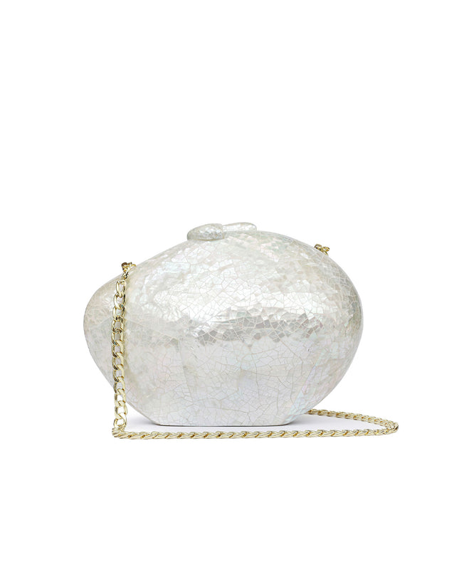 Kai Mother of Pearl White Clutch