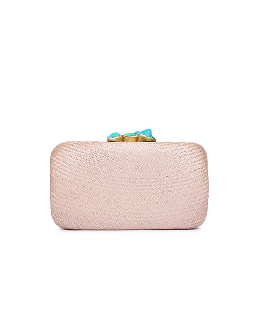 Kali Blush Clutch with Turquoise Stone