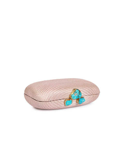 Kali Blush Clutch with Turquoise Stone