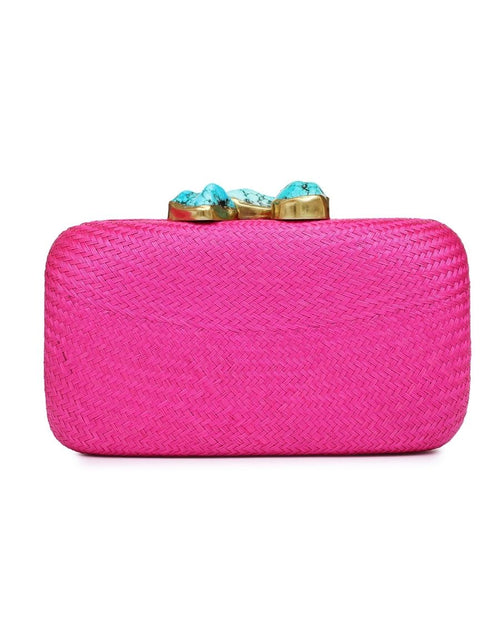 Kali Fuchsia Clutch with Aqua Stone