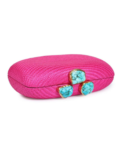 Kali Fuchsia Clutch with Aqua Stone