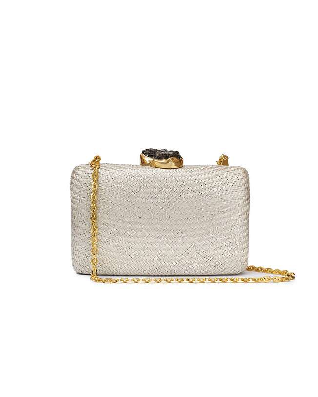 Kapre Gray Clutch with Quartz Stone