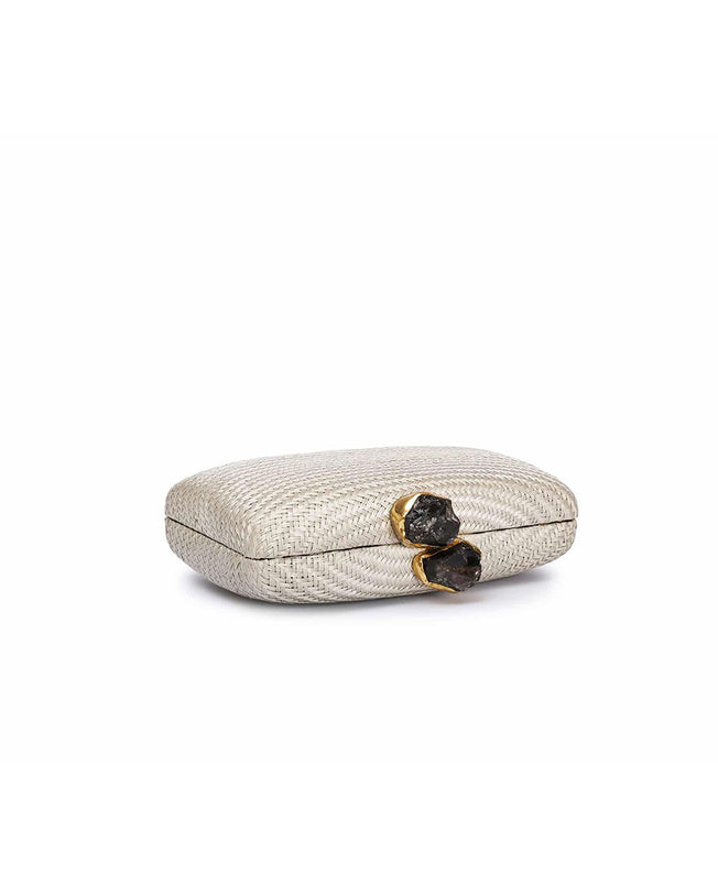 Kapre Gray Clutch with Quartz Stone