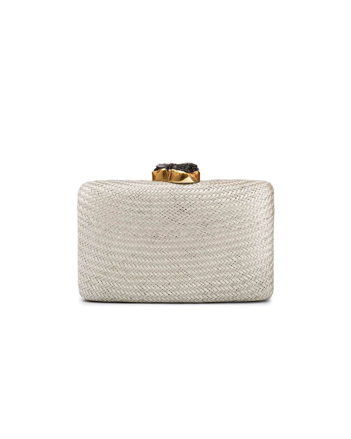 Kapre Gray Clutch with Quartz Stone