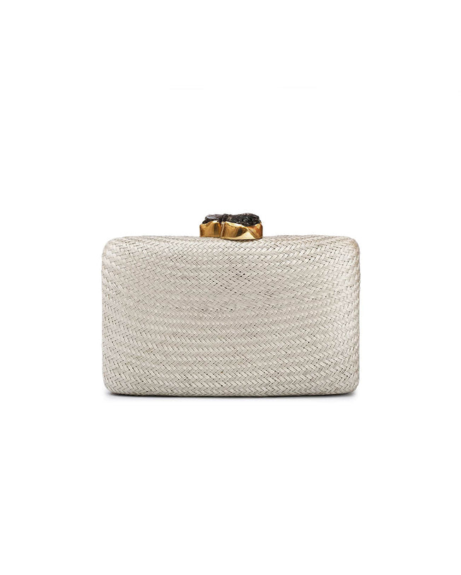 Kapre Gray Clutch with Quartz Stone