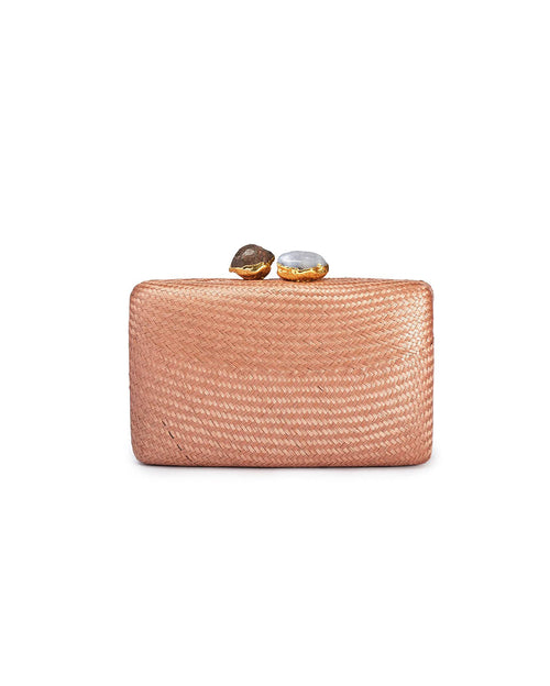 Kapre Tropical Peach Clutch with Agate Stone
