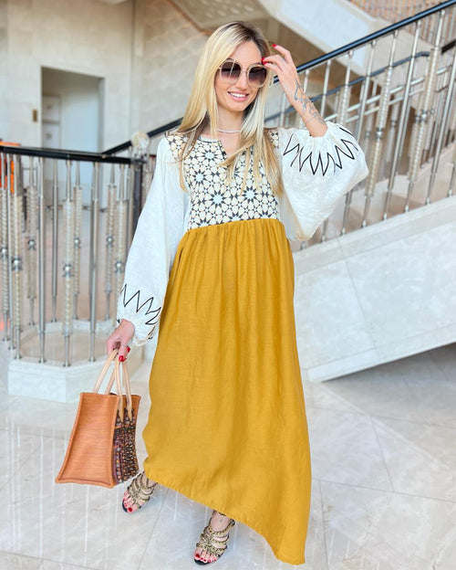 Luminaria Long Dress Ocra