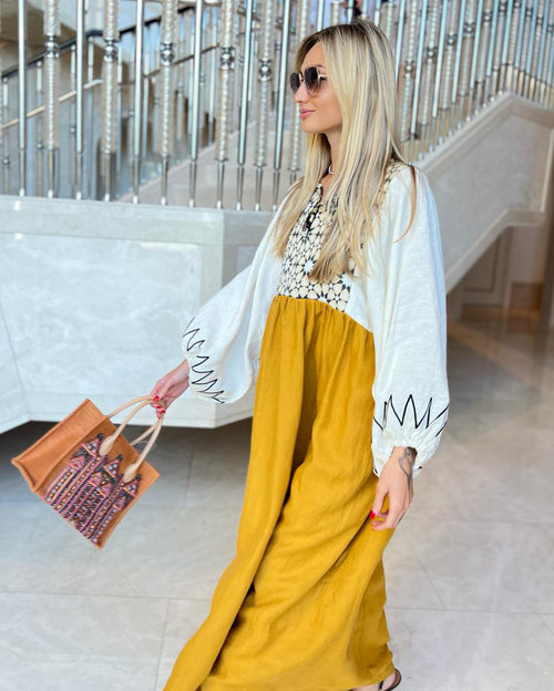 Luminaria Long Dress Ocra