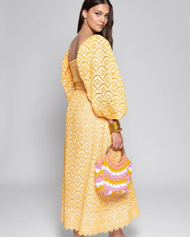 Lia eyelet yellow dress