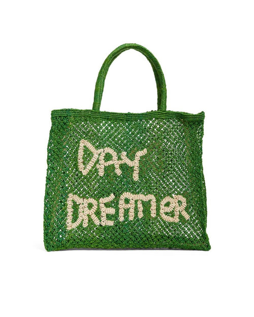 Day dreamer - green and natural large totte bag