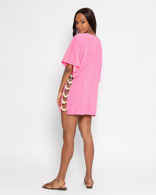 Leandrine Terry Light Pink with Shells Short Dress
