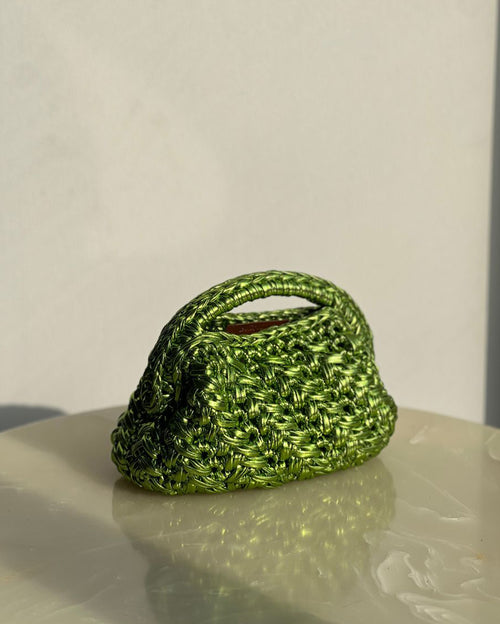 Grand Galactica Metallic Rope Lime Green Basket Bag