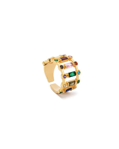 Linea & Celestia Multicolor Stones Ring Set