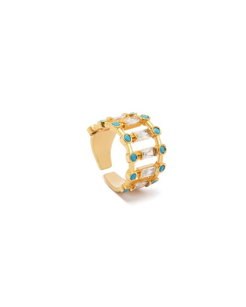 Linea Turquoise & Celestia Lemon Stones Ring Set