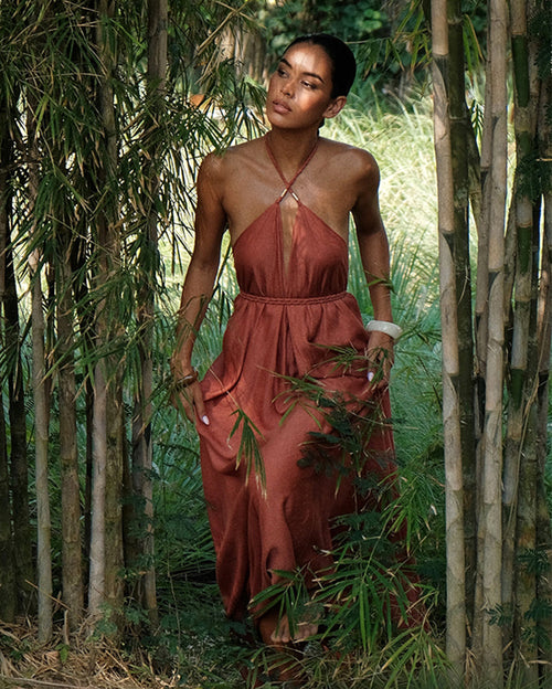 Linen Long Dress Savage Sunset