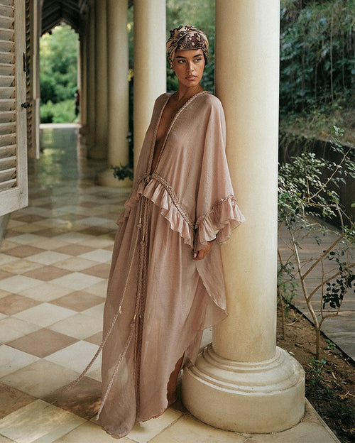 Linen Long Dress Storm Mocha