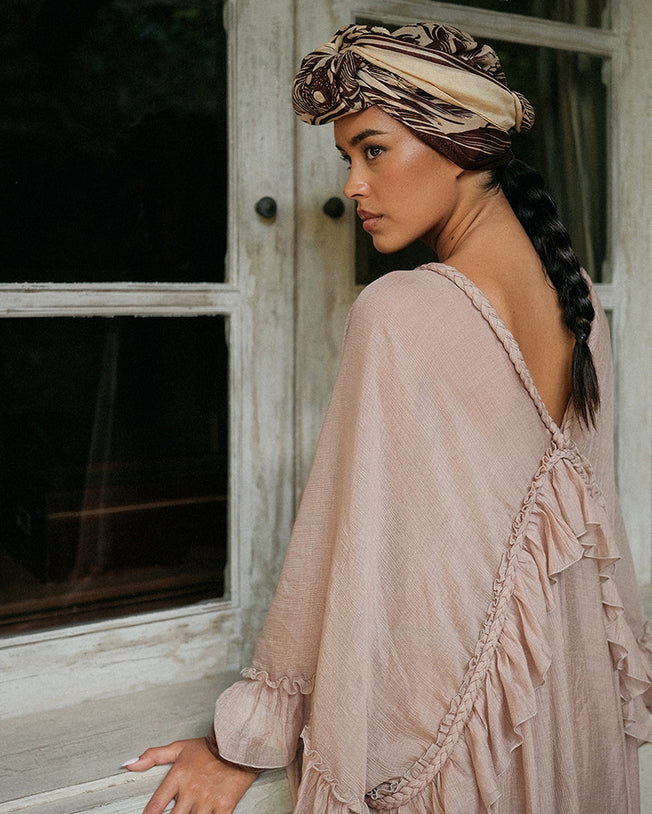 Linen Long Dress Storm Mocha