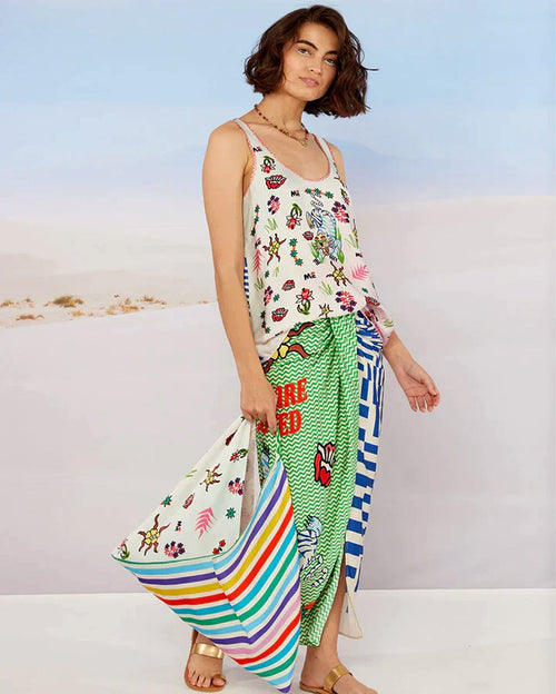 Tiger luna tie front skirt and madison printed bag set