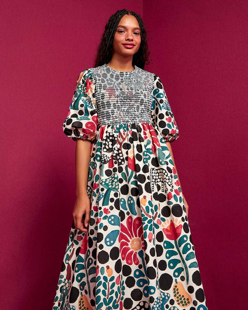 Mushroom forest midi dress