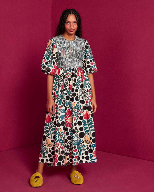 Mushroom forest midi dress