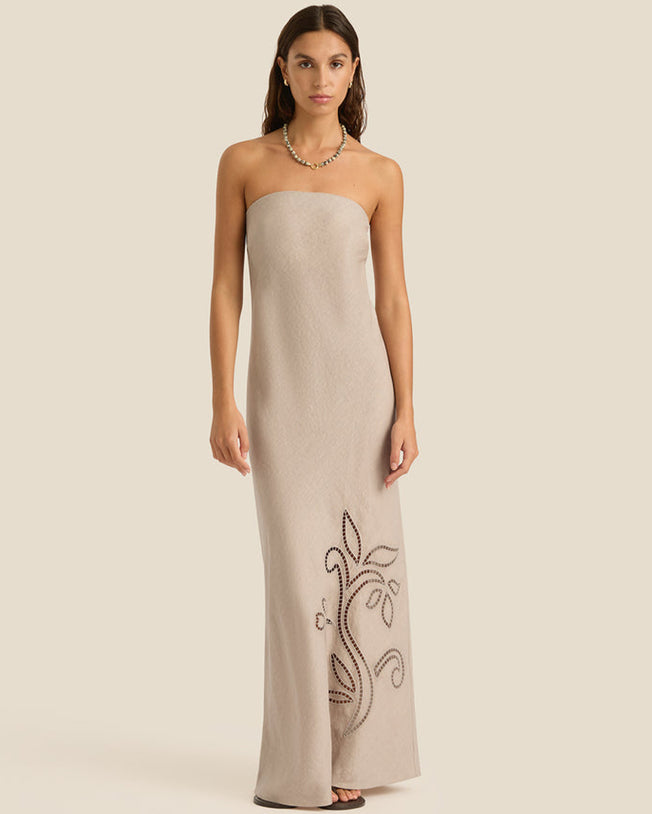 Maeve Lotus Broderie Sleeveless Maxi Dress