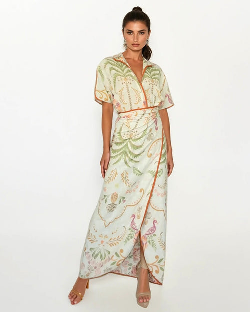 Marbella Palma Cotton Shirt and Reversible Skirt Set