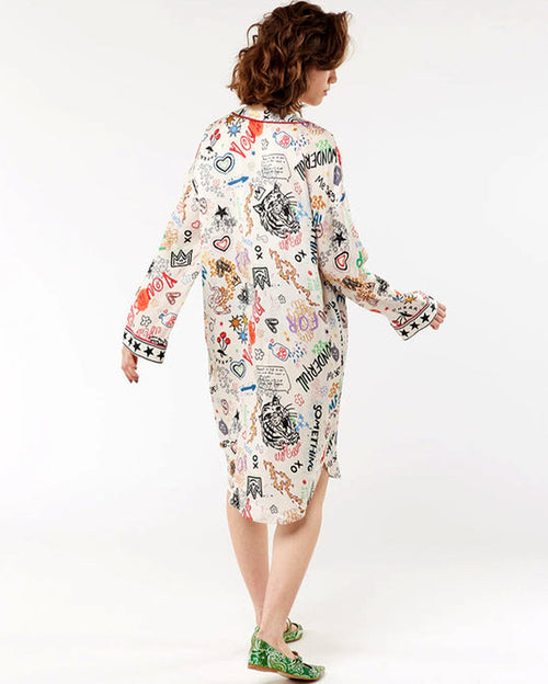 Margaret round hem dress-grafitti