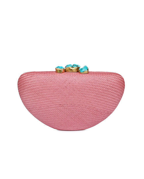 Margot Pink Clutch with Turqouise Stone