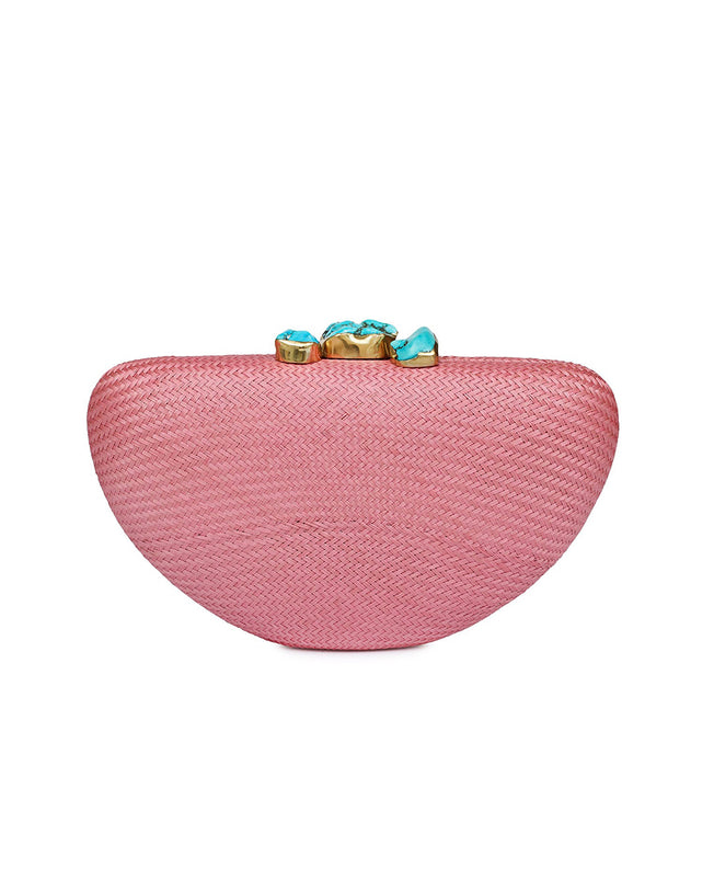 Margot Pink Clutch with Turqouise Stone
