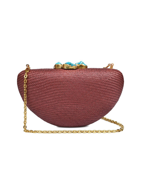 Margot Rose Clutch with Turqouise Stone