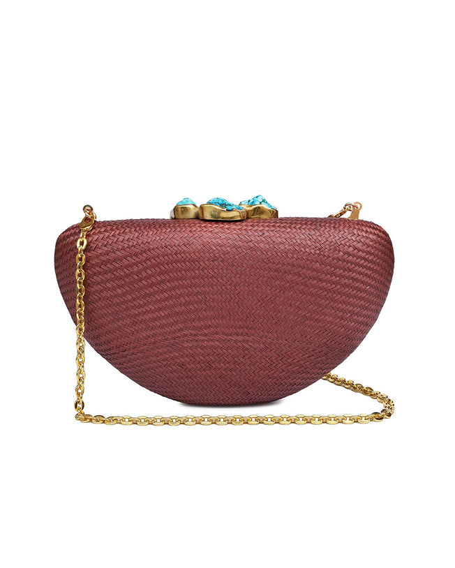 Margot Rose Clutch with Turqouise Stone