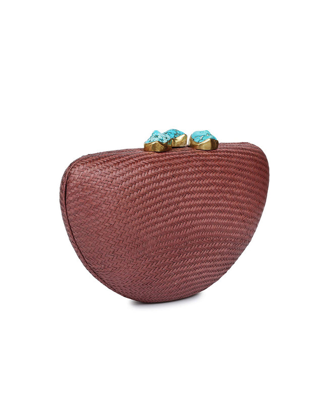 Margot Rose Clutch with Turqouise Stone